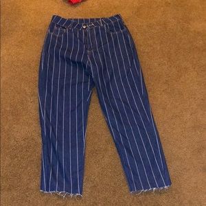 Striped loose jeans